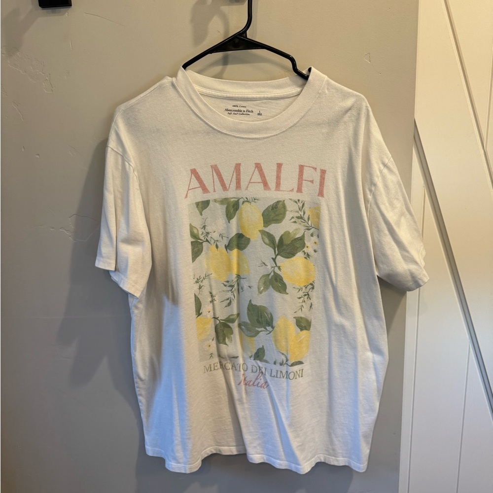 Abercrombie & Fitch White T-Shirt with Pink Graphic